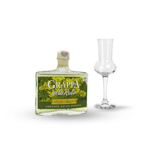 Grappa alla Ruta in bottiglia cristallina - 0,2L